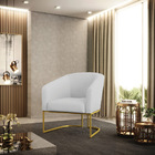 Cadeira Sala De Jantar Base Industrial Dourado Stella Linho D