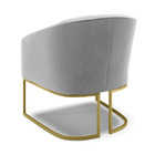 Cadeira Sala De Jantar Base Industrial Dourado Stella Suede D