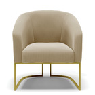 Cadeira Sala De Jantar Base Industrial Dourado Stella Suede D