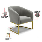 Cadeira Sala De Jantar Base Industrial Dourado Stella Suede D