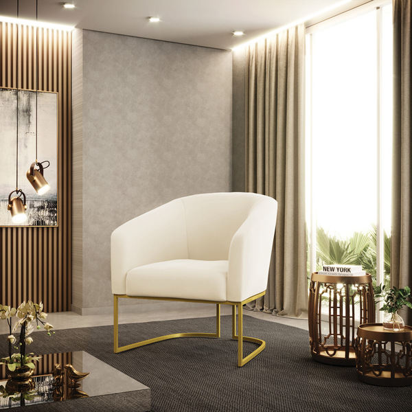 Cadeira Sala De Jantar Base Industrial Dourado Stella Veludo