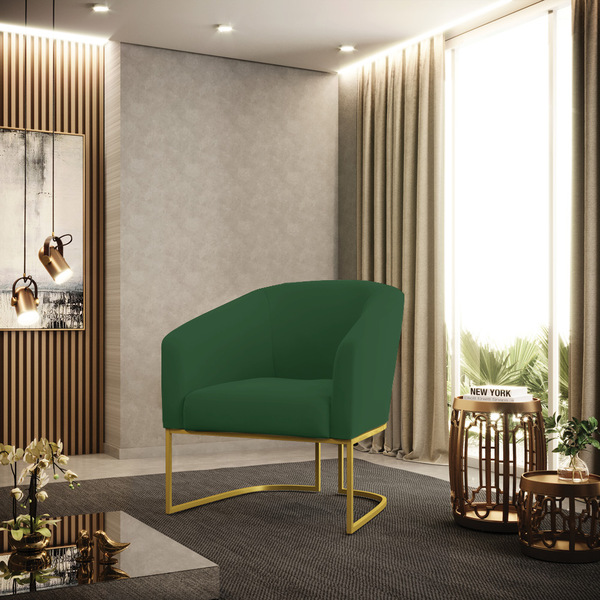 Cadeira Sala De Jantar Base Industrial Dourado Stella Veludo