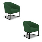 Cadeira Sala De Jantar Base Industrial Preto Kit 2 Stella Vel