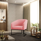 Cadeira Sala De Jantar Base Industrial Preto Stella Suede D03