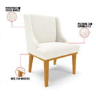 Cadeira Sala De Jantar Base Madeira Castanho Kit 4 Liz Bouclê