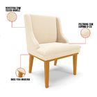 Cadeira Sala De Jantar Base Madeira Castanho Kit 4 Liz Bouclê