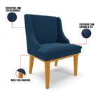 Cadeira Sala De Jantar Base Madeira Castanho Kit 4 Liz Bouclê