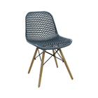 Cadeira Sala De Jantar Base Madeira Kit 2 Eloisa Verde Petról