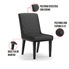 Cadeira Sala De Jantar Base Madeira Preto Kit 10 Sofia Sintét