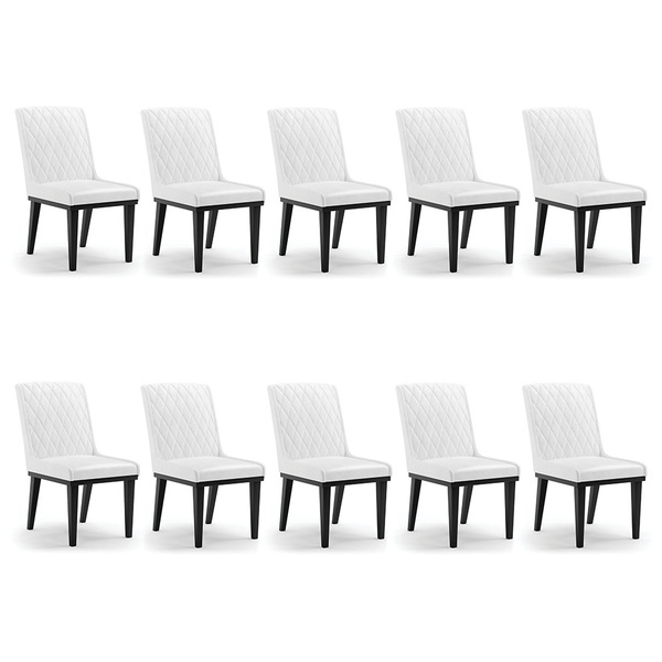 Cadeira Sala De Jantar Base Madeira Preto Kit 10 Sofia Sintét