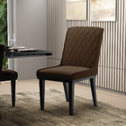 Cadeira Sala De Jantar Base Madeira Preto Kit 10 Sofia Suede