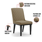 Cadeira Sala De Jantar Base Madeira Preto Kit 10 Sofia Suede