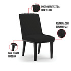 Cadeira Sala De Jantar Base Madeira Preto Kit 10 Sofia Veludo