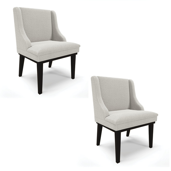 Cadeira Sala De Jantar Base Madeira Preto Kit 2 Liz Bouclê Ci