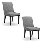 Cadeira Sala De Jantar Base Madeira Preto Kit 2 Sofia Linho G