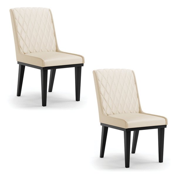 Cadeira Sala De Jantar Base Madeira Preto Kit 2 Sofia Sintéti