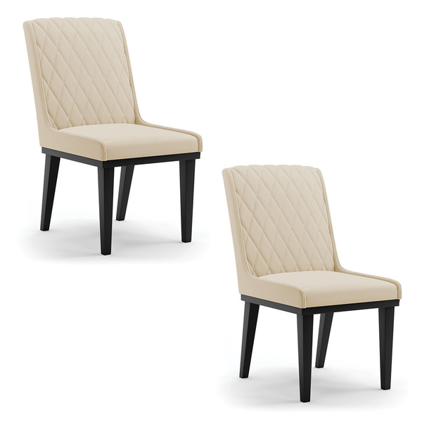 Cadeira Sala De Jantar Base Madeira Preto Kit 2 Sofia Suede D