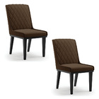 Cadeira Sala De Jantar Base Madeira Preto Kit 2 Sofia Suede D