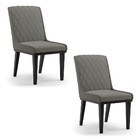 Cadeira Sala De Jantar Base Madeira Preto Kit 2 Sofia Suede D