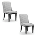 Cadeira Sala De Jantar Base Madeira Preto Kit 2 Sofia Suede D