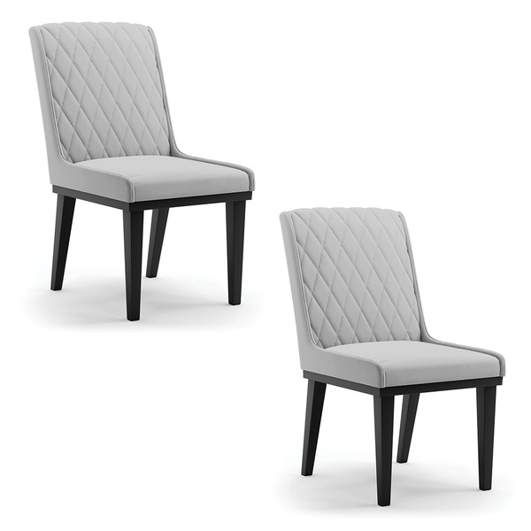 Cadeira Sala De Jantar Base Madeira Preto Kit 2 Sofia Suede D