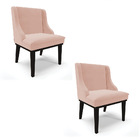 Cadeira Sala De Jantar Base Madeira Preto Kit 2 Sofia Veludo