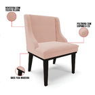 Cadeira Sala De Jantar Base Madeira Preto Kit 2 Sofia Veludo