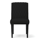 Cadeira Sala De Jantar Base Madeira Preto Kit 4 Sofia Linho D