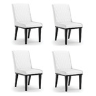 Cadeira Sala De Jantar Base Madeira Preto Kit 4 Sofia Sintéti