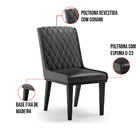 Cadeira Sala De Jantar Base Madeira Preto Kit 4 Sofia Sintéti