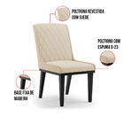 Cadeira Sala De Jantar Base Madeira Preto Kit 4 Sofia Suede B