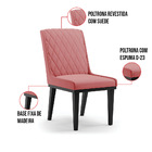 Cadeira Sala De Jantar Base Madeira Preto Kit 4 Sofia Suede D