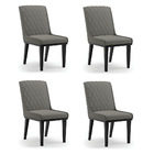 Cadeira Sala De Jantar Base Madeira Preto Kit 4 Sofia Suede D