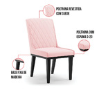 Cadeira Sala De Jantar Base Madeira Preto Kit 4 Sofia Suede R