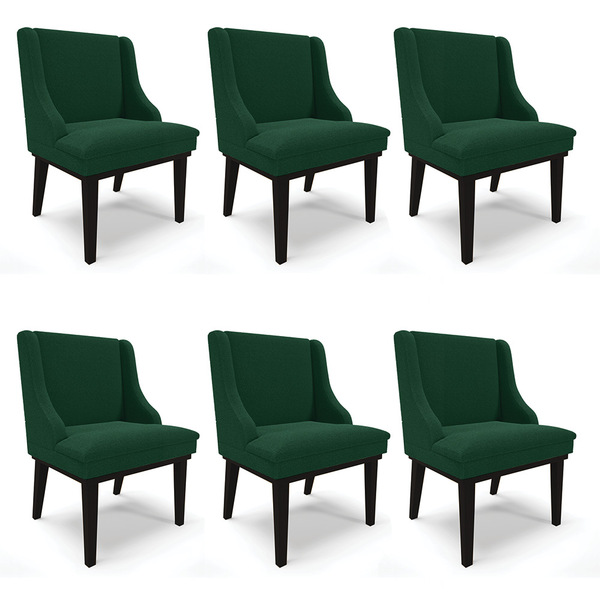 Cadeira Sala De Jantar Base Madeira Preto Kit 6 Liz Bouclê D0