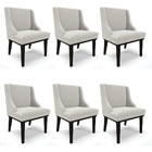 Cadeira Sala De Jantar Base Madeira Preto Kit 6 Liz Bouclê D0