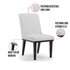 Cadeira Sala De Jantar Base Madeira Preto Kit 6 Sofia Linho D