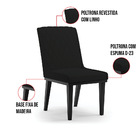 Cadeira Sala De Jantar Base Madeira Preto Kit 6 Sofia Linho P