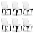 Cadeira Sala De Jantar Base Madeira Preto Kit 6 Sofia Sintéti