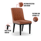 Cadeira Sala De Jantar Base Madeira Preto Kit 6 Sofia Sintéti