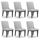 Cadeira Sala De Jantar Base Madeira Preto Kit 6 Sofia Suede D