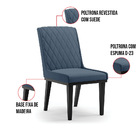 Cadeira Sala De Jantar Base Madeira Preto Kit 6 Sofia Suede D