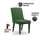 Cadeira Sala De Jantar Base Madeira Preto Kit 6 Sofia Suede V