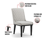 Cadeira Sala De Jantar Base Madeira Preto Kit 6 Sofia Veludo