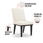 Cadeira Sala De Jantar Base Madeira Preto Kit 6 Sofia Veludo