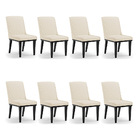 Cadeira Sala De Jantar Base Madeira Preto Kit 8 Sofia Linho D