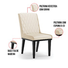 Cadeira Sala De Jantar Base Madeira Preto Kit 8 Sofia Sintéti