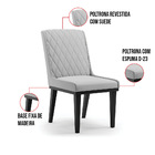 Cadeira Sala De Jantar Base Madeira Preto Kit 8 Sofia Suede C