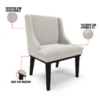 Cadeira Sala De Jantar Base Madeira Preto Liz Bouclê D03 - D'