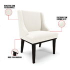 Cadeira Sala De Jantar Base Madeira Preto Liz Bouclê Off Whit